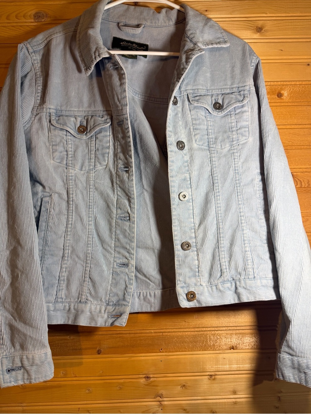 Eddie Bauer Light Blue Corduroy Trucker Jacket